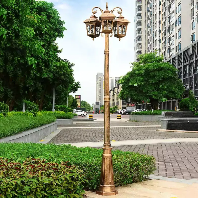 

Outdoor Courtyard Waterproof Led 3 Head Garden Villa Landscape High Pole Household Street Lamp ≈230CM
