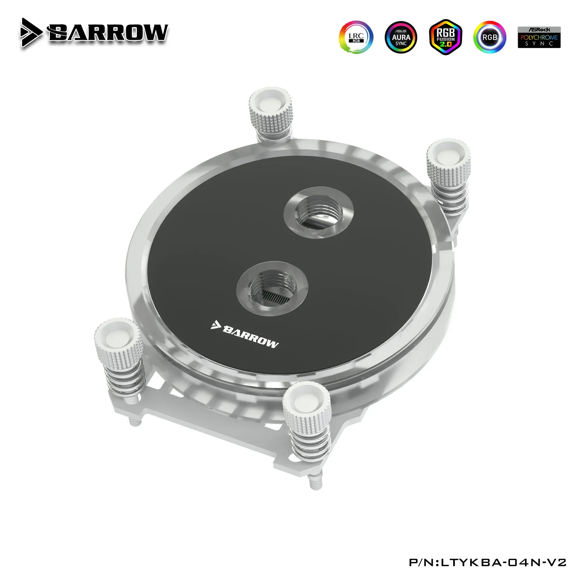 Barrowch CPU Water Cooler LTYKBA-04N-V2 Liquid Cooling Block for AM5 AM4 PC Gaming Water Cooling Building AMD LRC RGB v2