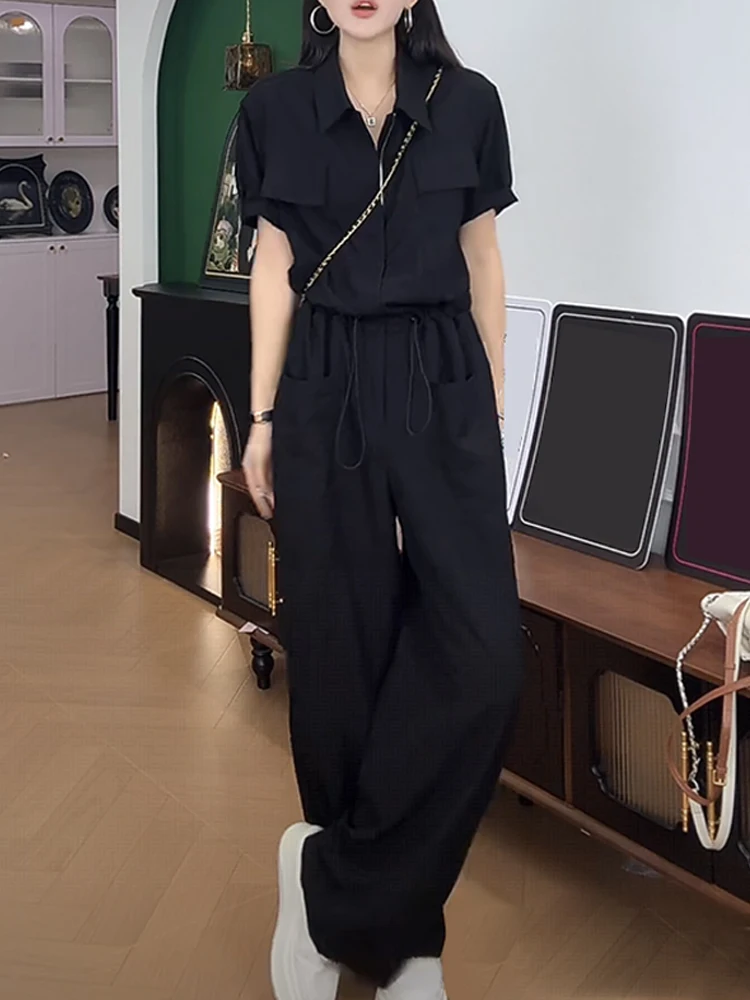 een Tuta a pieghe a gamba larga da donna allentata dimagrante Dstring ort Sve abito intero estivo nuovo Sle abbigliamento casual