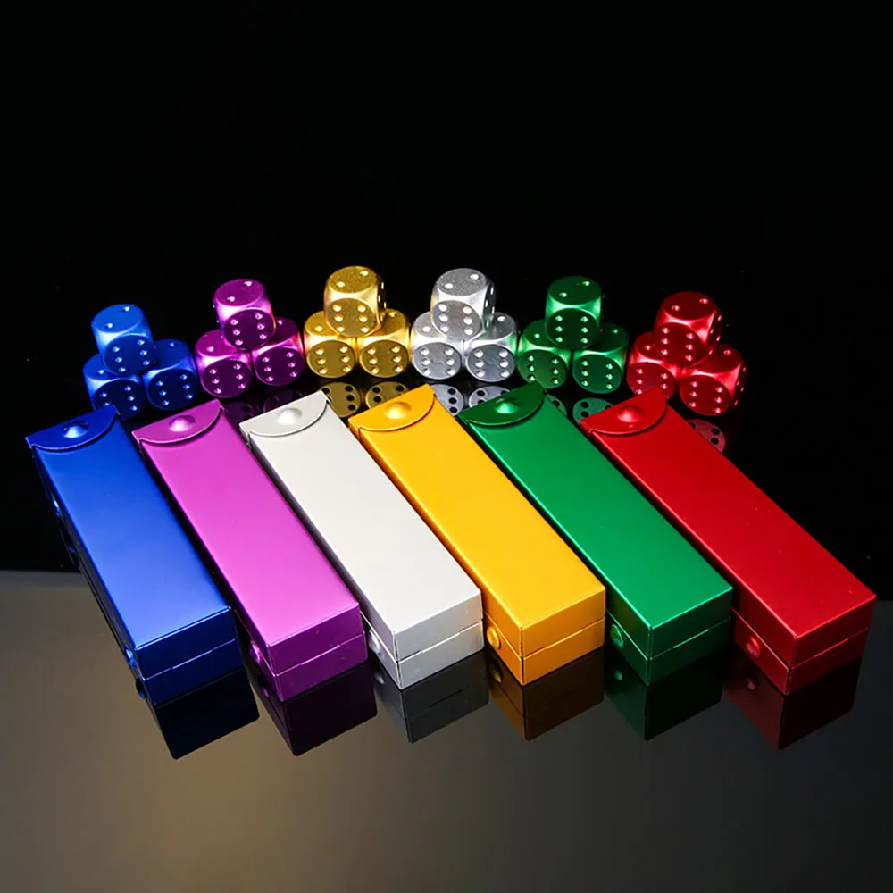 5PCS Colorful Aluminum Alloy Metal Dice Party Game 16mm Square Corner High Quality Boutique Game Dice