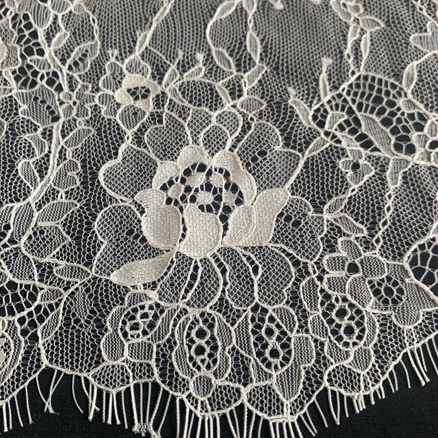 150CM Wide(Height) Subtle High Quality Eyelash Chantilly Lace Fabric DIY Handcraft Lace Material Sewing 3 Meters