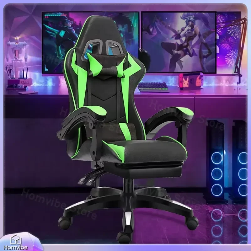High-Back Ergonomic Gaming Chair with Footrest Adjustable Reclining Office Chair for PC Gamers Computer Desk Chair Racing view 5