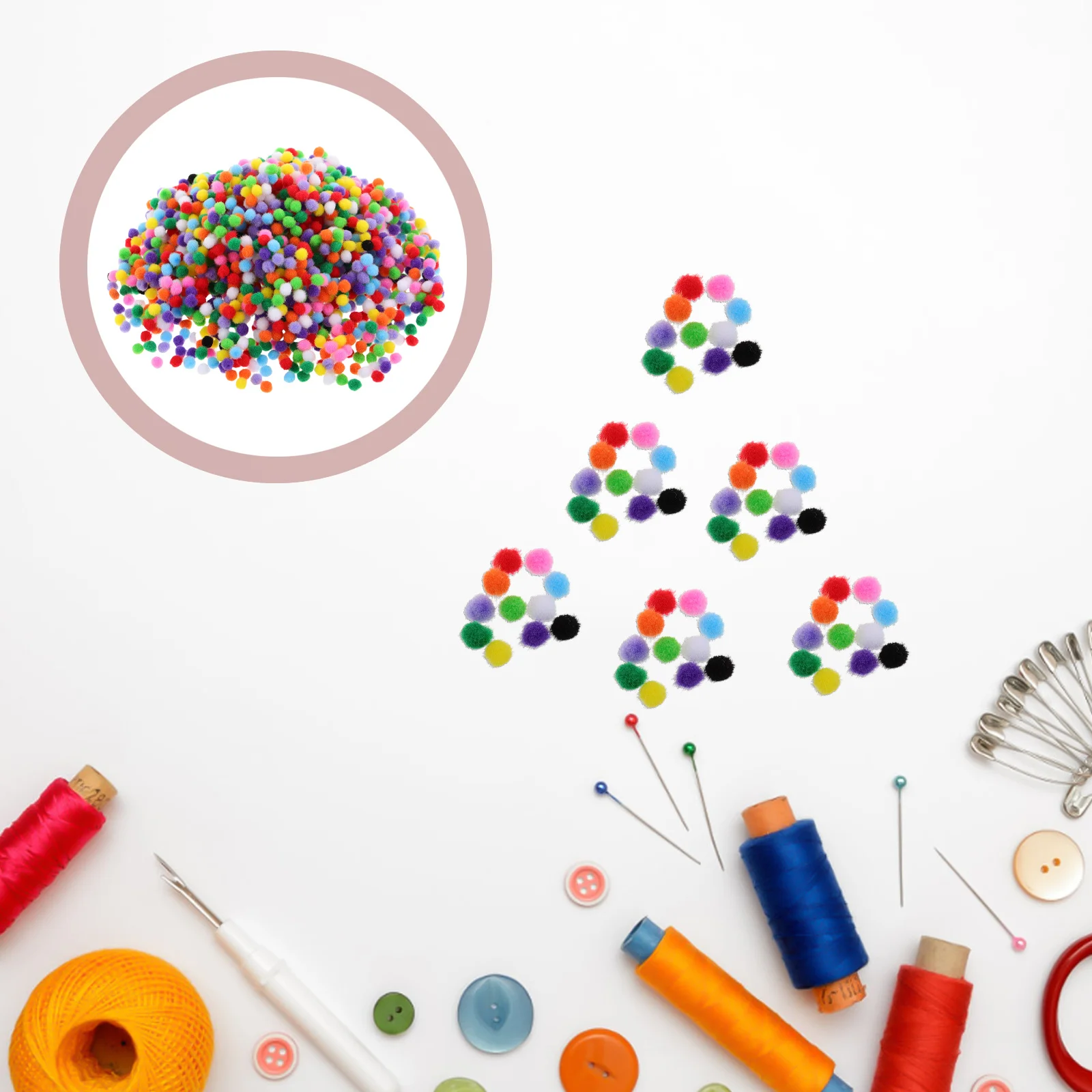 

2000 Pcs Artificial Pompom Balls Crafts Supplies Pompoms Decorative Colorful Christmas