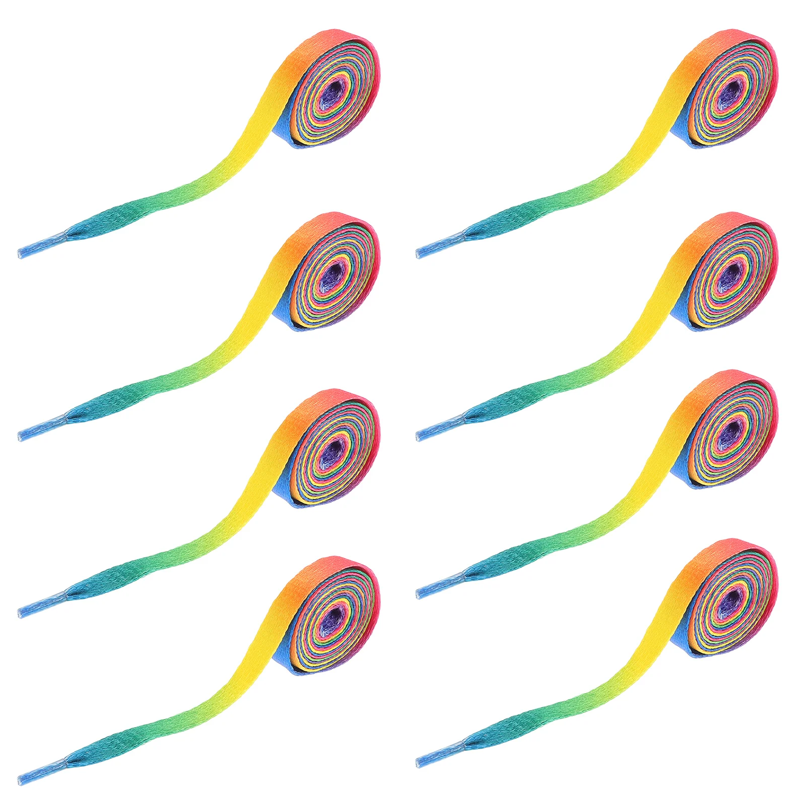 

10 Pairs Rainbow Shoelaces Polyester Durable Laces for Sneakers Sports Shoes Bright Colors Decorative Bowknot DIY Projects