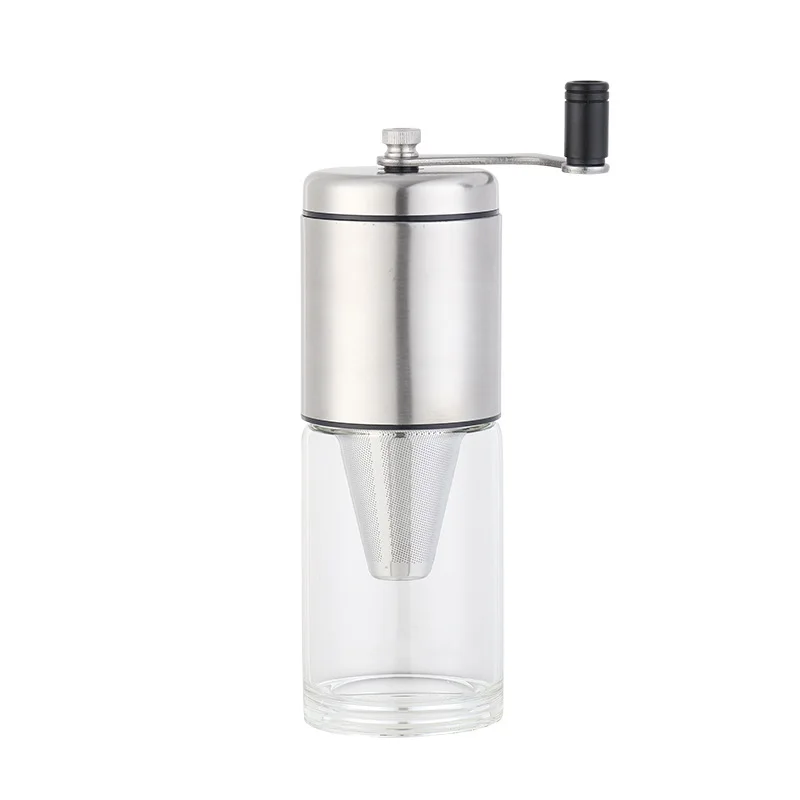 Stainless steel manual coffee bean grinder, household hand-crank fresh coffee grinder, grinder