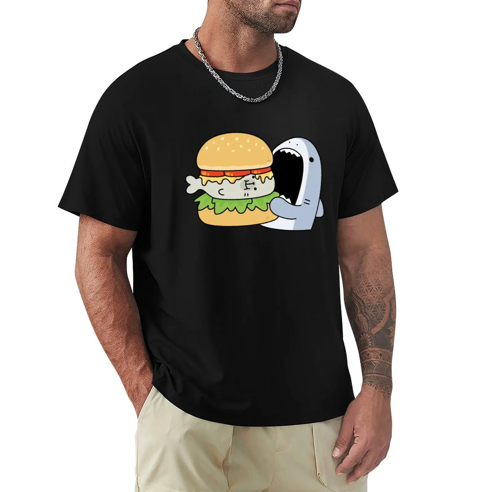 

Samezu Hamburger T-Shirt oversized graphic tee cheap stuff shirts graphic tees heavy weight t shirts for men