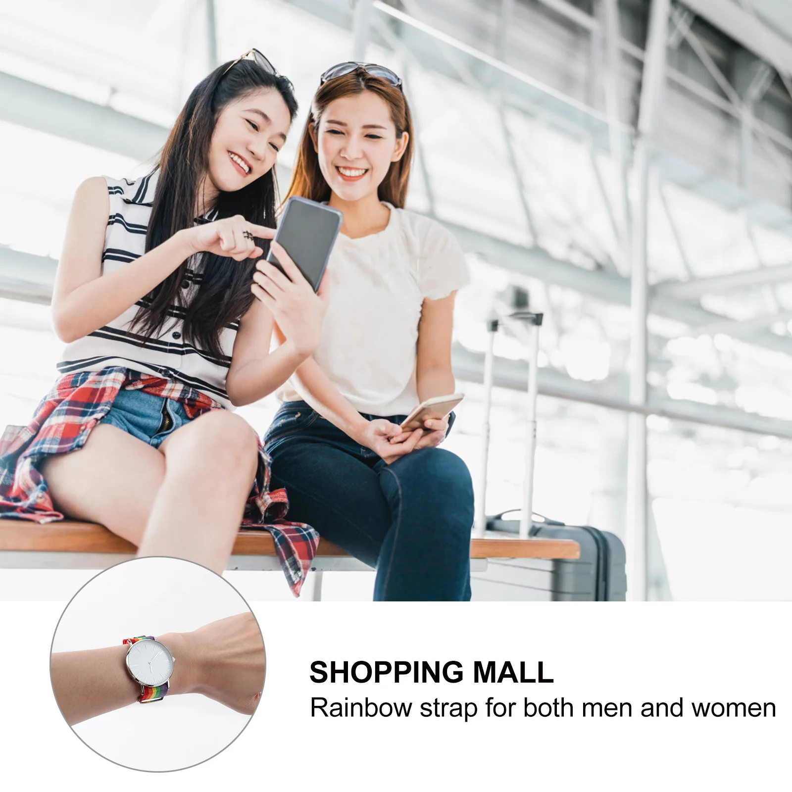 

Rainbow Strap Watch For Women Men Fashion Quartz Wristwatch Elegant Silent Movement Comfortable Durable Nursing Thin Pattern