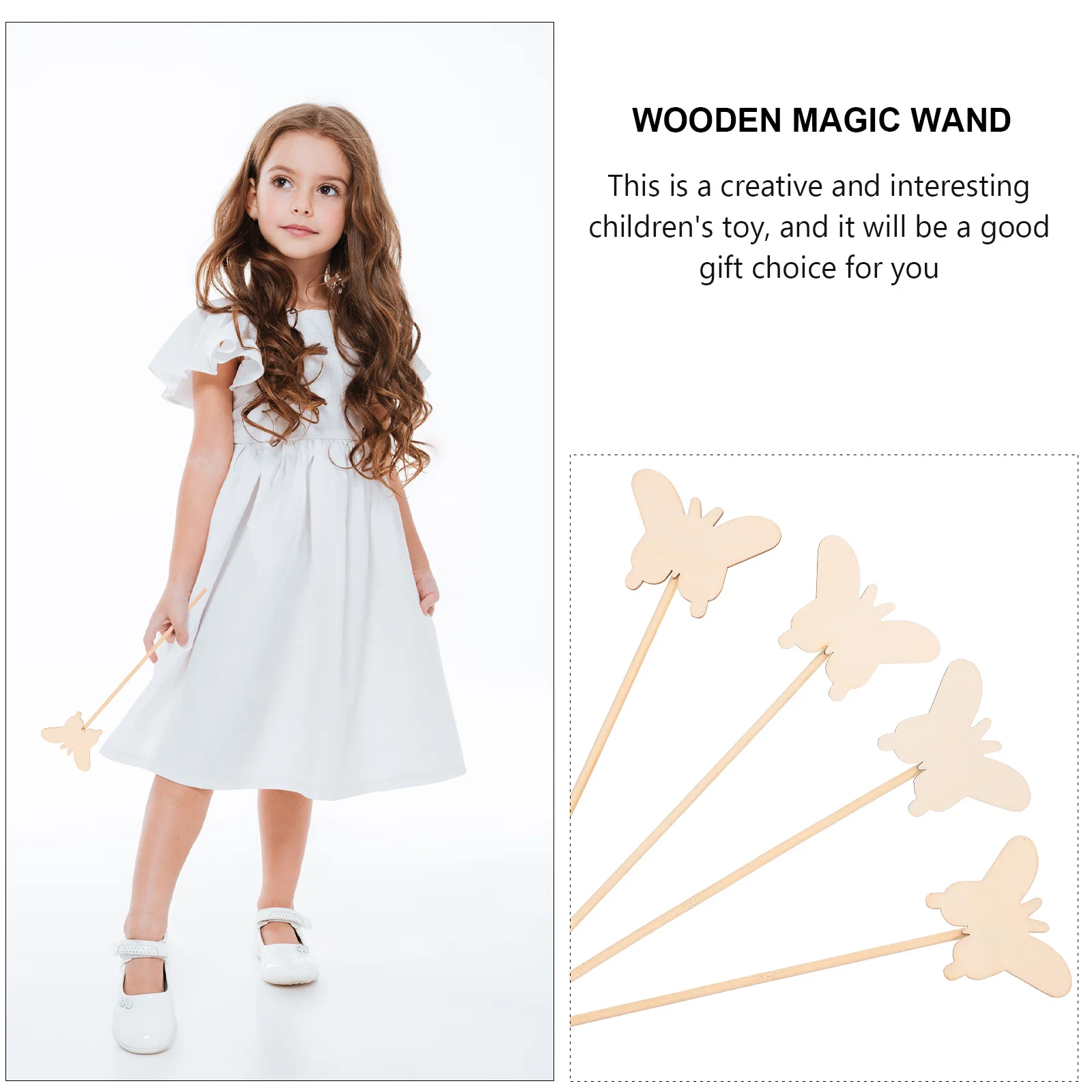 

WOONEKY Fairy Craft Kit for Kids Unpainted Wooden Sticks Painting Activity Set Birthday Christmas Gift for Girls Boys 6-12