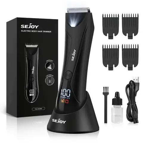 Cortadora de pelo eléctrica Sejoy 6006 para hombres, mujeres y hombres, cortadora de bolas para la ingle, hoja reemplazable púbica