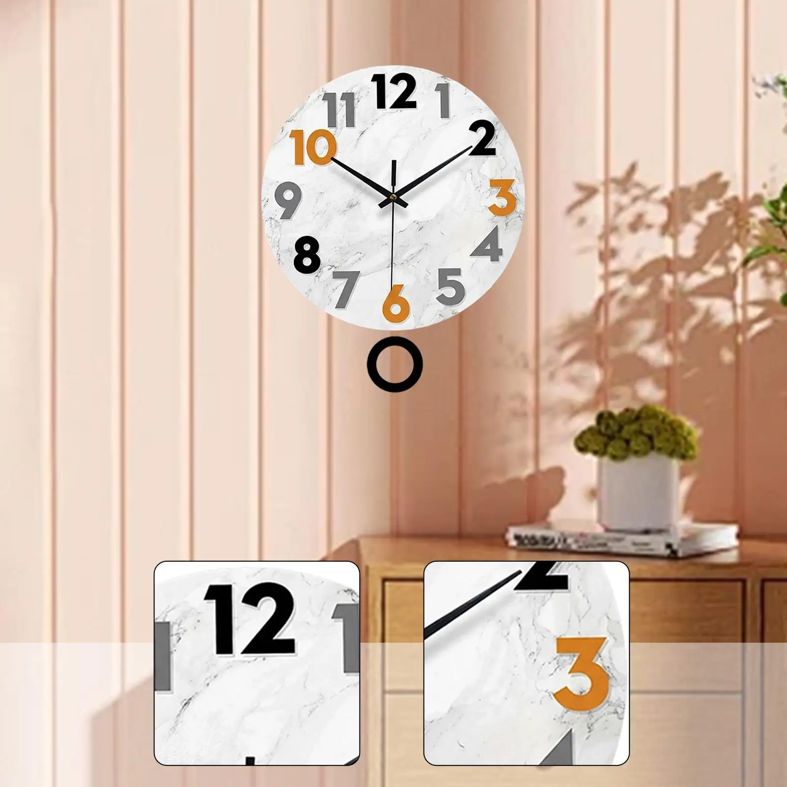 Decorative Acrylic Wall Clock Silent Sweep Minimalist Design Clock for Kitchen Bedroom Living Room Stylish Home Decor