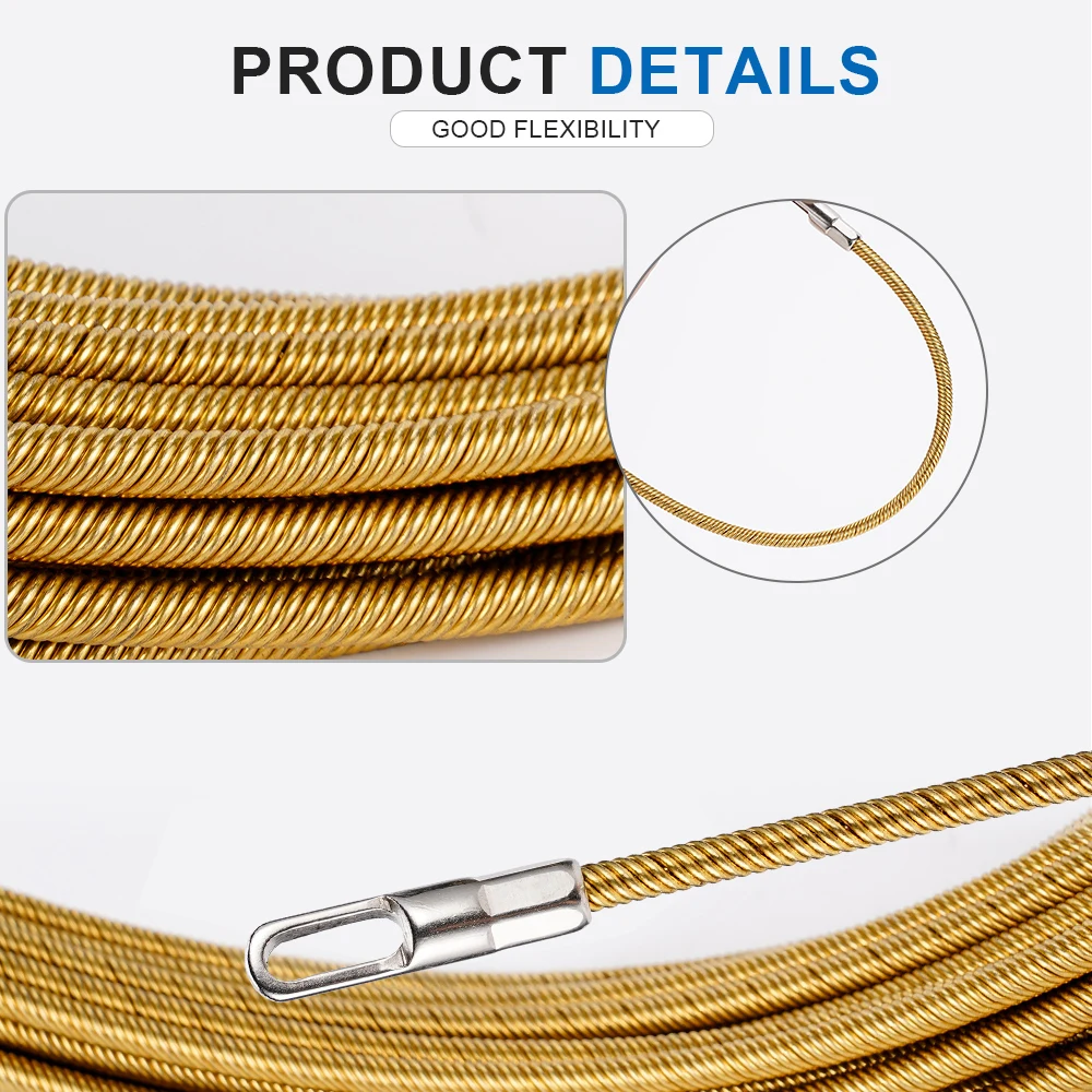 3mm 5-30M Cable Puller Fish Tape Reel Puller Fiberglass Metal Wall Wire Conduit For Construction Wall Wire Conduit Tool