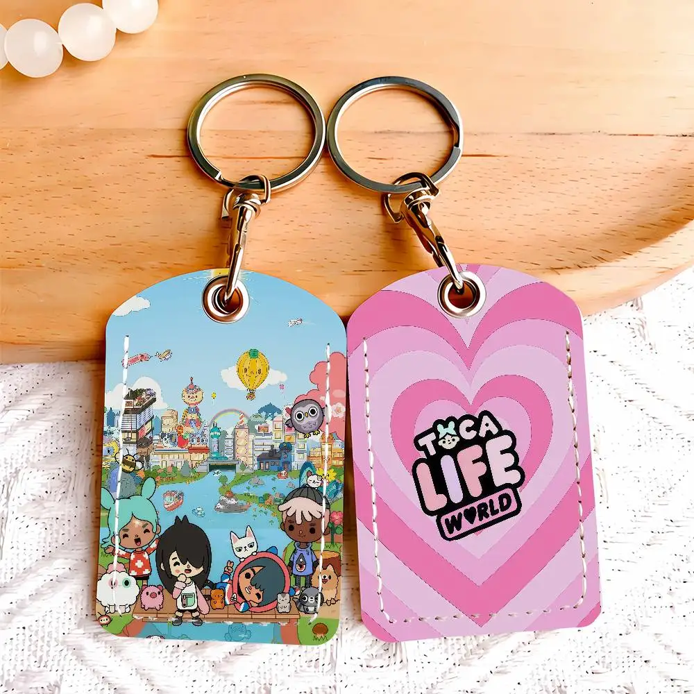 T-Toca Life World Game Card Holder Keychain Key Ring Door Lock Access Protective Case For Security Gift