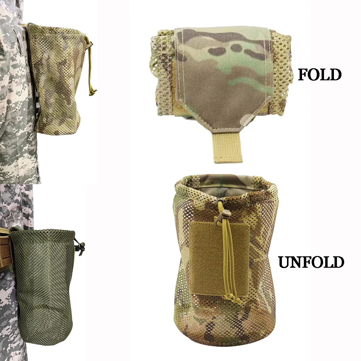 

Tactical New Roll-Up Mag Mesh Dump Pouch Magazine Mini Foldable Net Pocket EDC Outdoor Sport Hunting Bags 500D