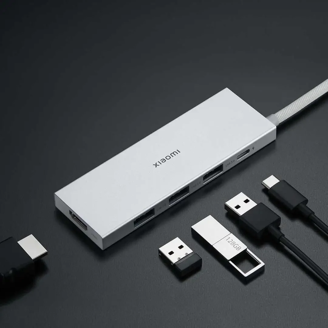 Док-станция Xiaomi Type-C 5-в-1 USB-адаптер высокой передачи HDMI Разветвитель линий компьютера Конвертер с несколькими интерфейсами