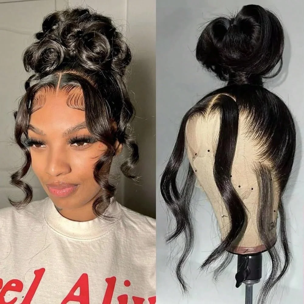 Bling Hair 360 Lace Frontal Wig Body Wave HD Full Lace Front Wigs Human Hair for Black Women 180 Density Wigs Can Make Ponytail