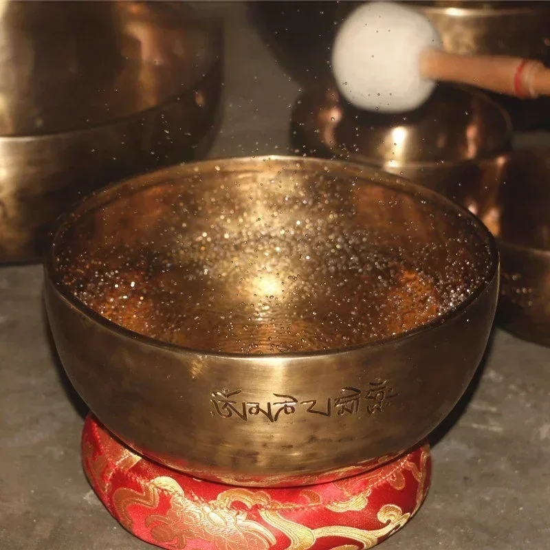 Full Moon Tibetan Bowls Handmade Nepal Singing Bowl Buddhist Sound Healing Percussion Instruments Mindfulness Meditation Bowl
