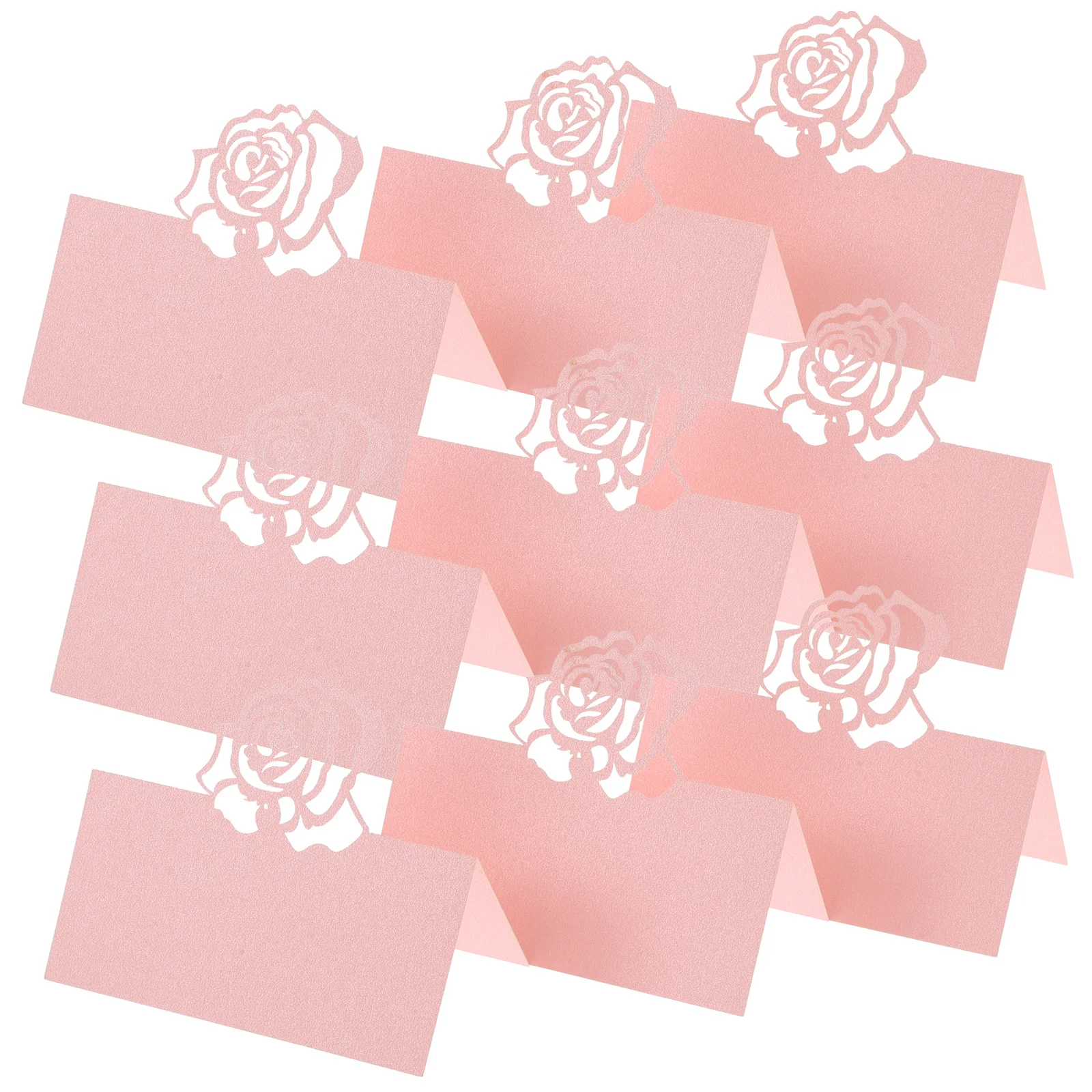 

50pcs Cut Name Cards Romantic Rose Wedding Party Seat Signs Elegant Valentine Baby Shower Place Cards Seating Plan