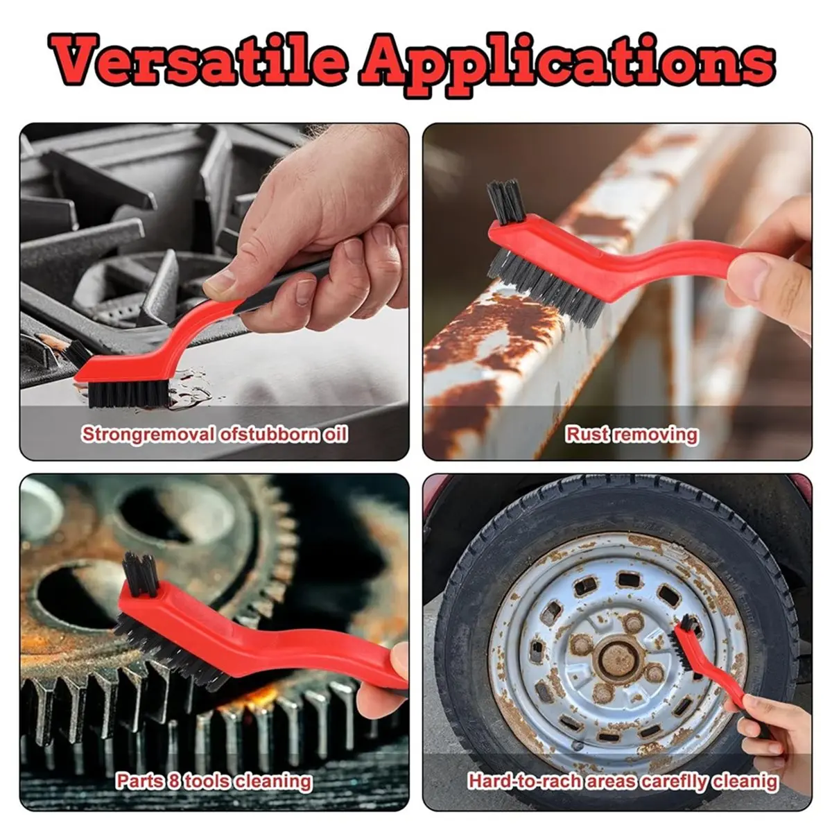 

Нейлоновые щетки, 6 шт. Нейлоновые чистящие щетки без царапин с головкой и двумя маленькими лопатками Набор щеток для детализации автомобиля на каждый день