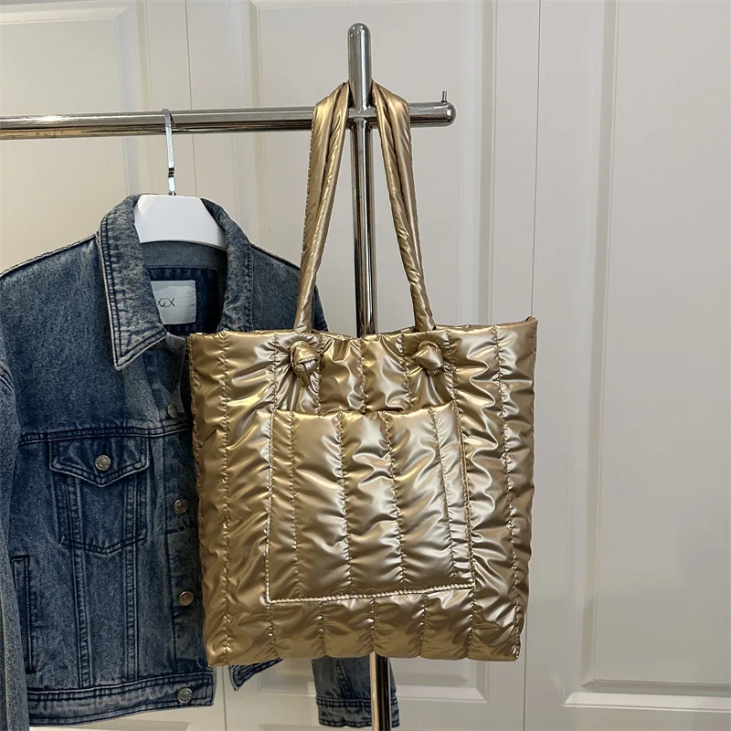 

Commuting Korean version large-capacity tote bag, soft vertical striped cotton jacket single-shoulder bag