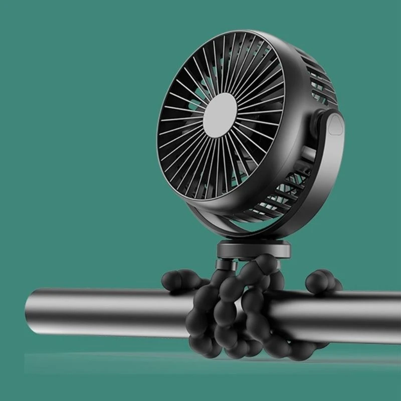J15U Portable Clip On Fan Baby Stroller Mini USB Fan Rotatable Cooling Fan Travelgear