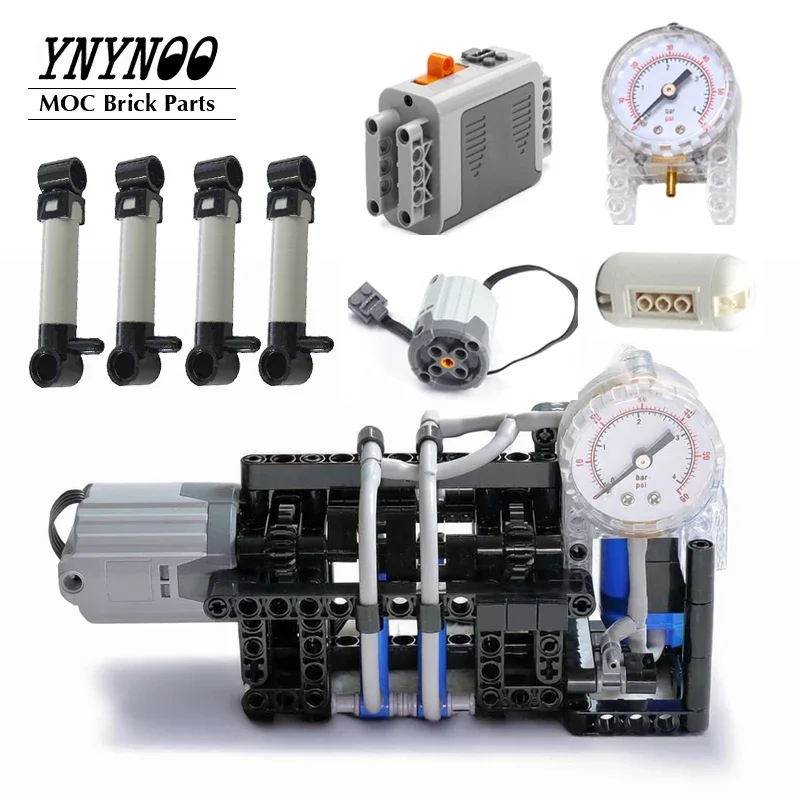 

NEW Technical MOC Pneumatic Pump Compact Building Blocks Model with 64065 75974 Airtank Pressure Gauge Manometer MOC Parts Toys