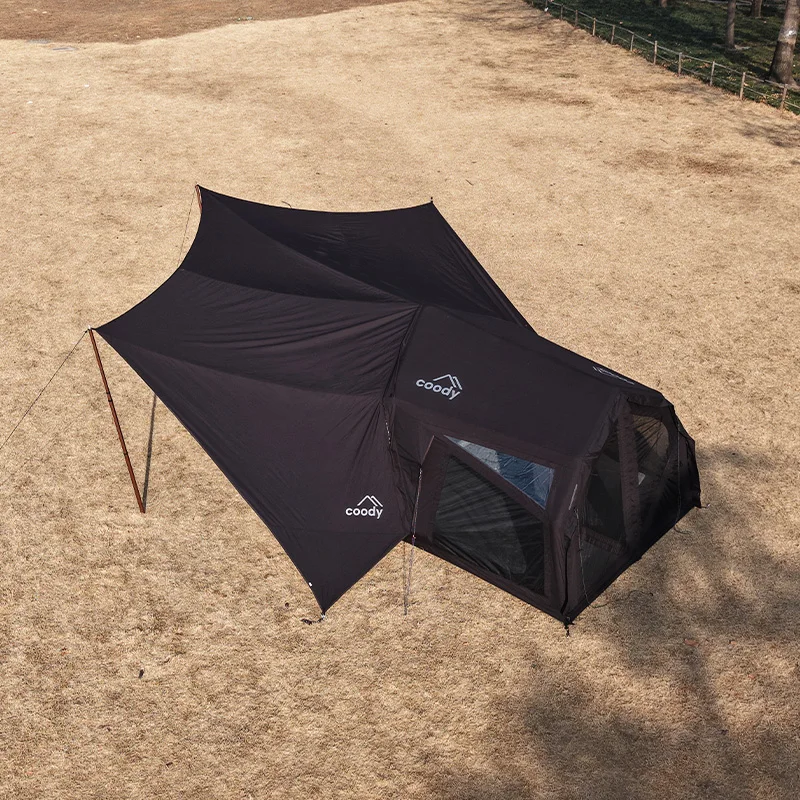 

Air Tent-Black 2-4 Person Large Family Durable Camping Cotton 2-4 Person Outdoor 4 Season Inflatable Tent