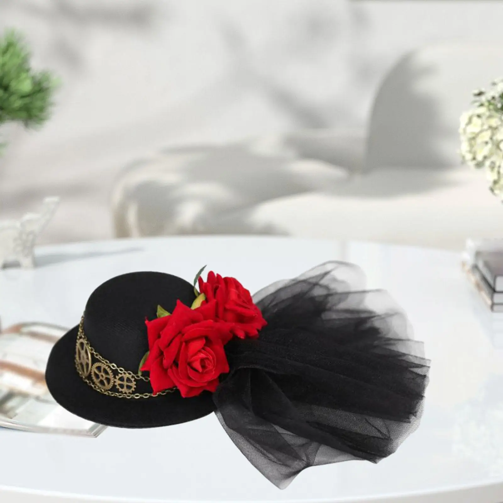 Steampunk Mini Top Hat Hair Accessories Hairpin Hair Clip Gothic Headgear for Party Favors Halloween Women Masquerade Cosplay