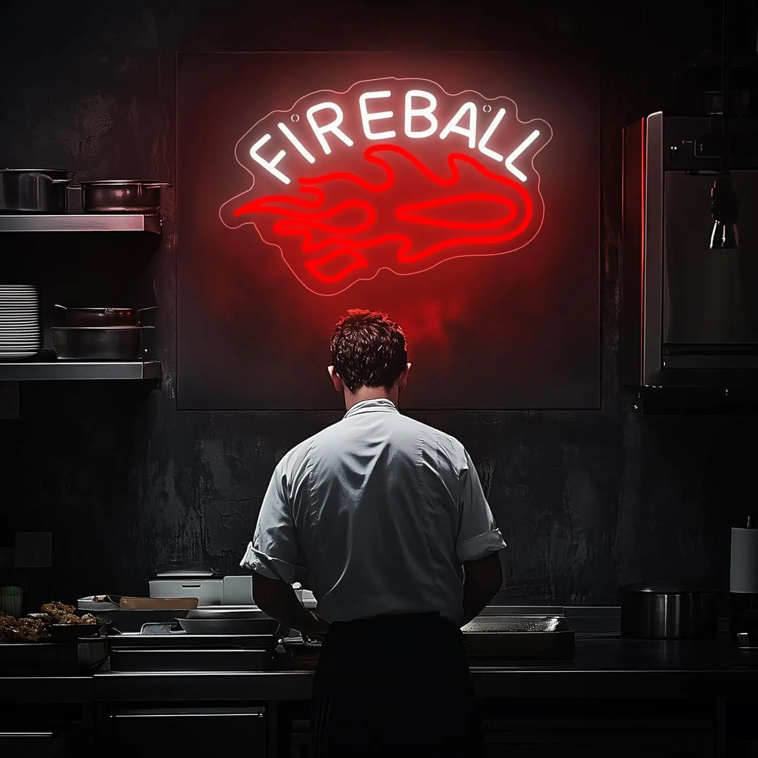 Fireball Whiskey Neon Sign USB Powered LED Neon Light for Man Cave Home Bar Store Bedroom Festival Party Decor  Brithday Gifts
