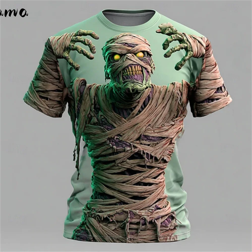 Halloween Elements Summer 3D Print Large-sized Men's T-shirt Exaggerated Design Is Suitable for Horror Parties