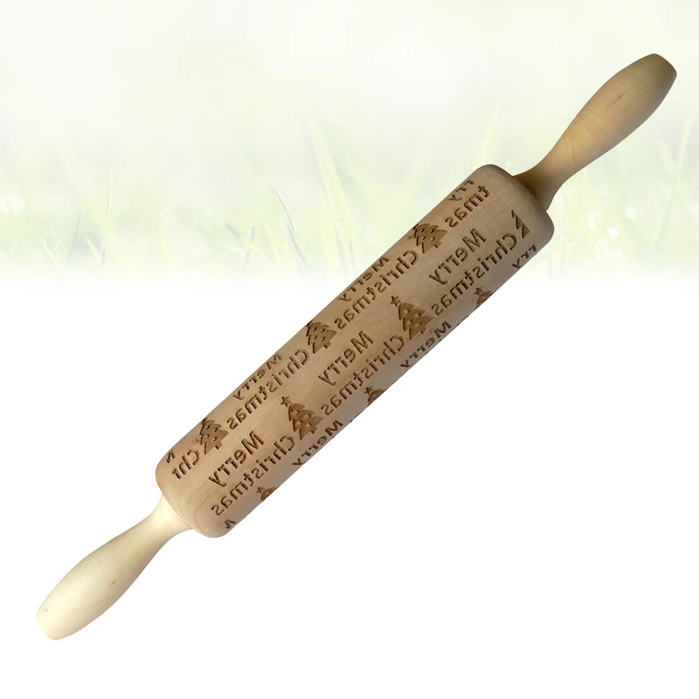

Christmas Printing Rolling Pin Creative Wooden Rolling Pin for Home Store Baking Wood Rolling Pin Rolling Printing