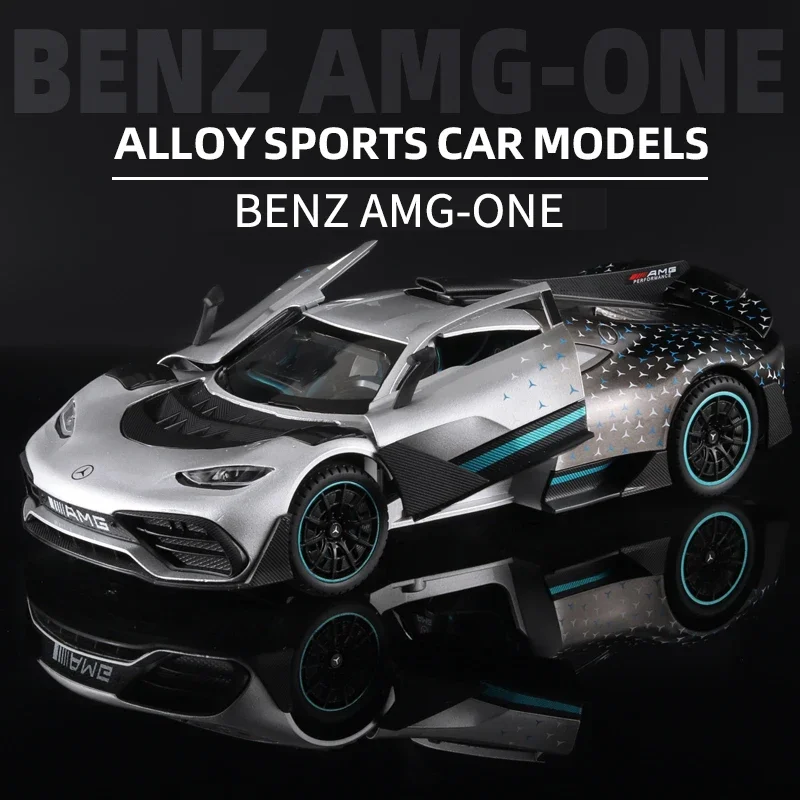 Mercedes Benz AMG ONE-coche deportivo de juguete, modelo de aleación de Metal modificado, fundido a presión, simulación de sonido y luz, regalos para niños, 1:24