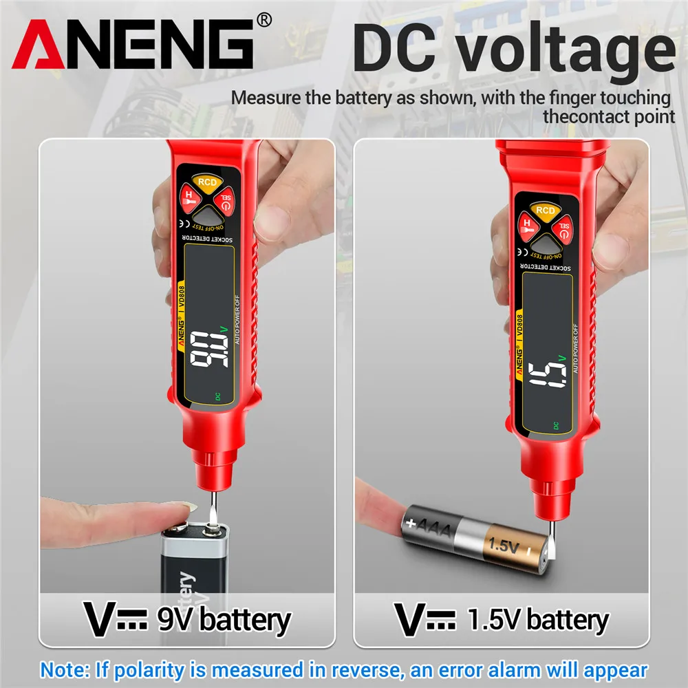 Socket Power Tester ANENG VD808 Line Detection AC/DC Voltage Measuremen Polarity Leakage NCV Voltage Sensing Electricians Tools