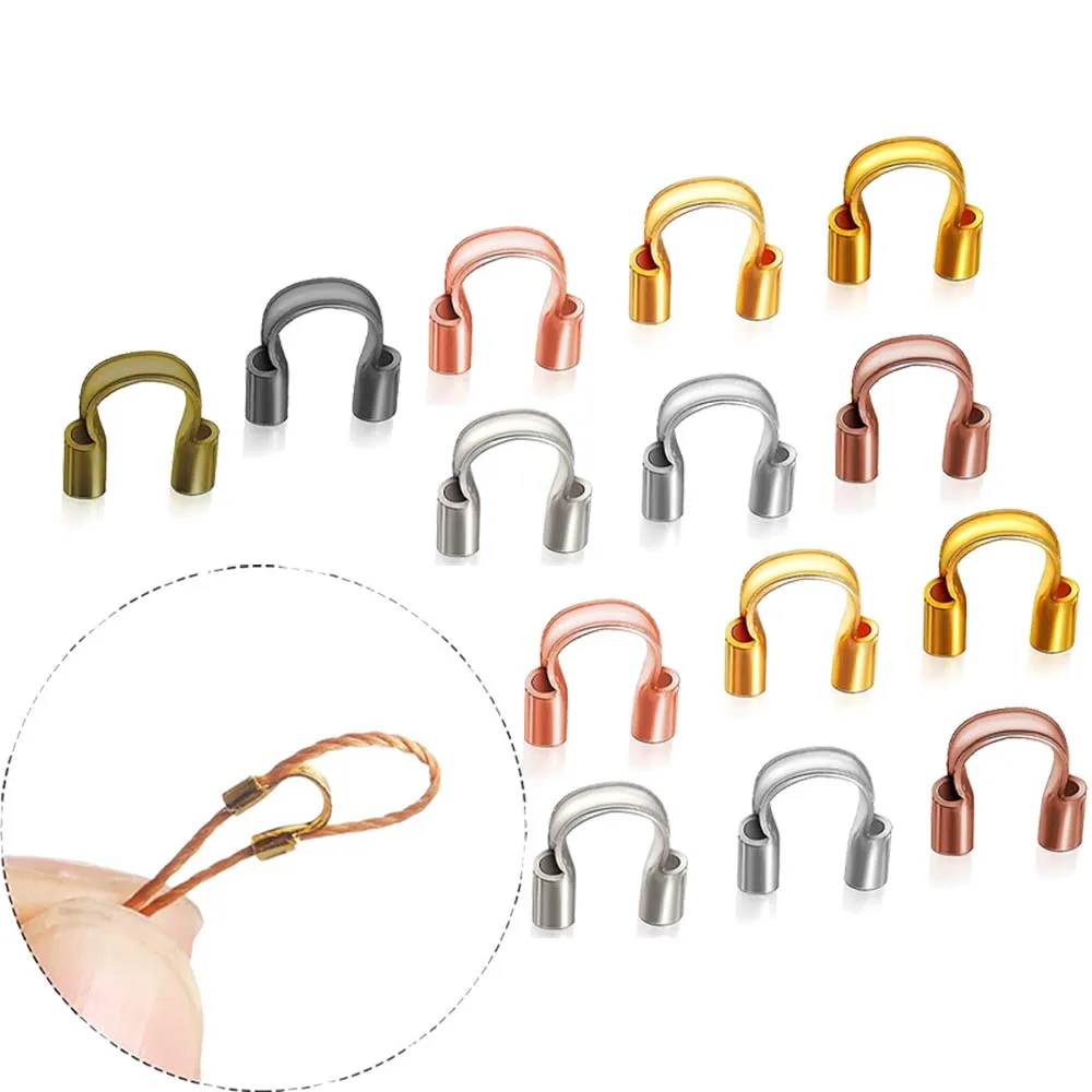 

100pcs 4.5x5mm U Shape Cable Protector Wire Guard Loops for Earring Bracelet Necklace Pendant DIY Jewelry Craft Making Supplies