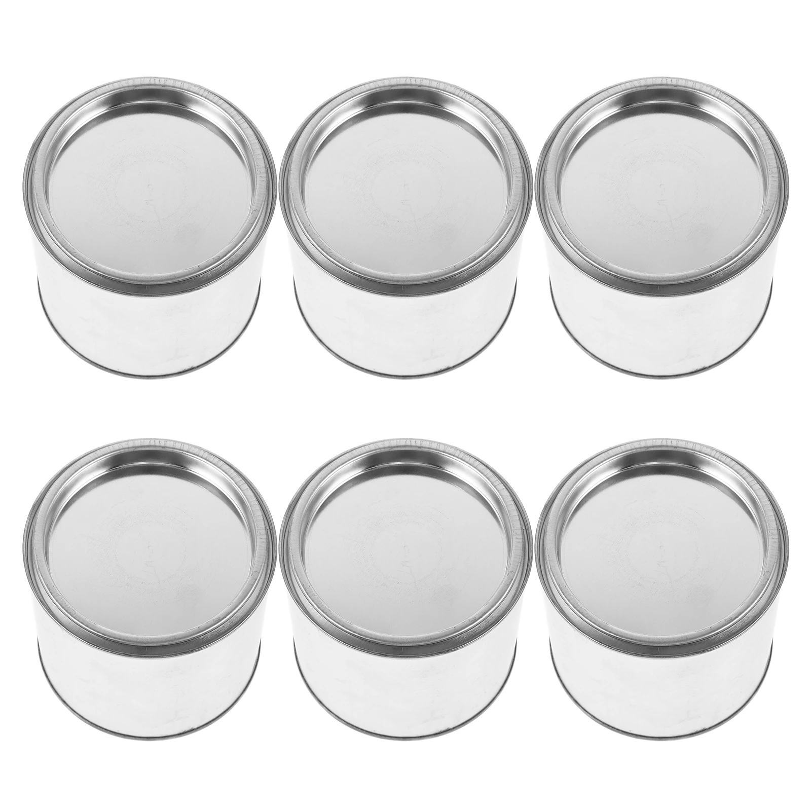 

6pcs Paint Can Storage Jars Small Tin Empty Silver Container for Factory Home Durable Safe Transport Supplies