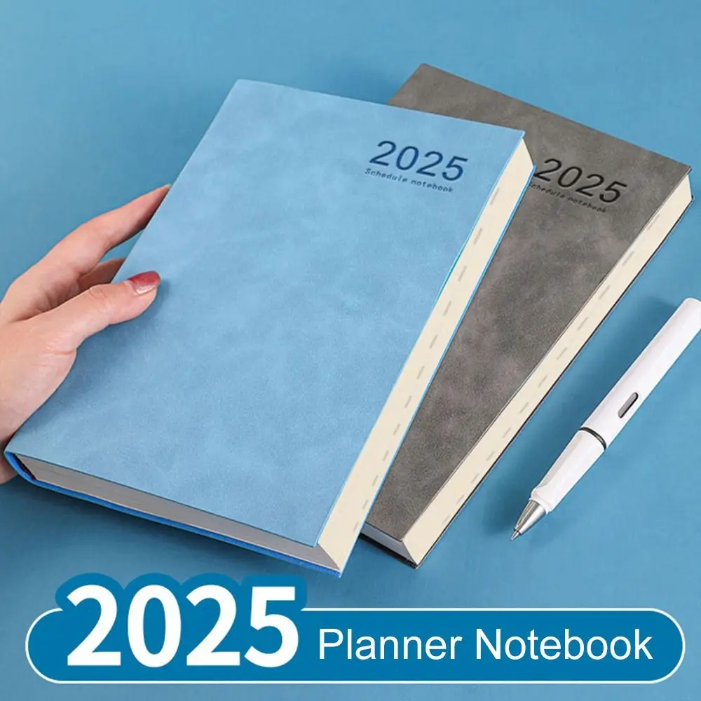 Thicken 2025 A5 Agenda Notebook PU To Do List 2025 Planner Notebook Diary Daily Schedule Planner Notepad Office Supplies