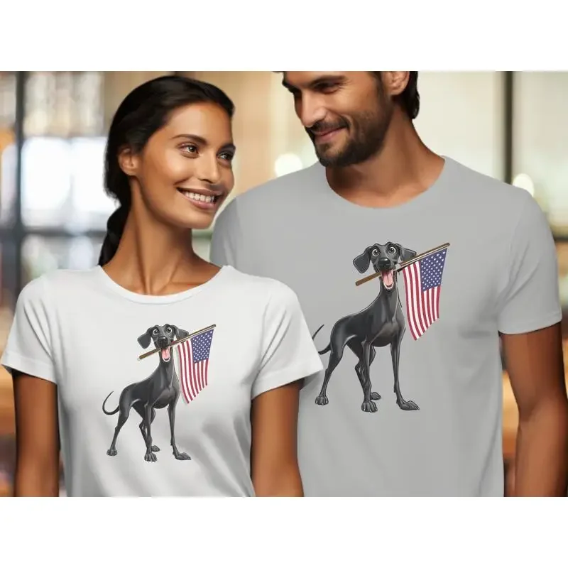 Patriotic Weimaraner Lover T Shirt Mom And Dad Cute Veterinarian Vet Tech Usa American Flag For Him Or Her