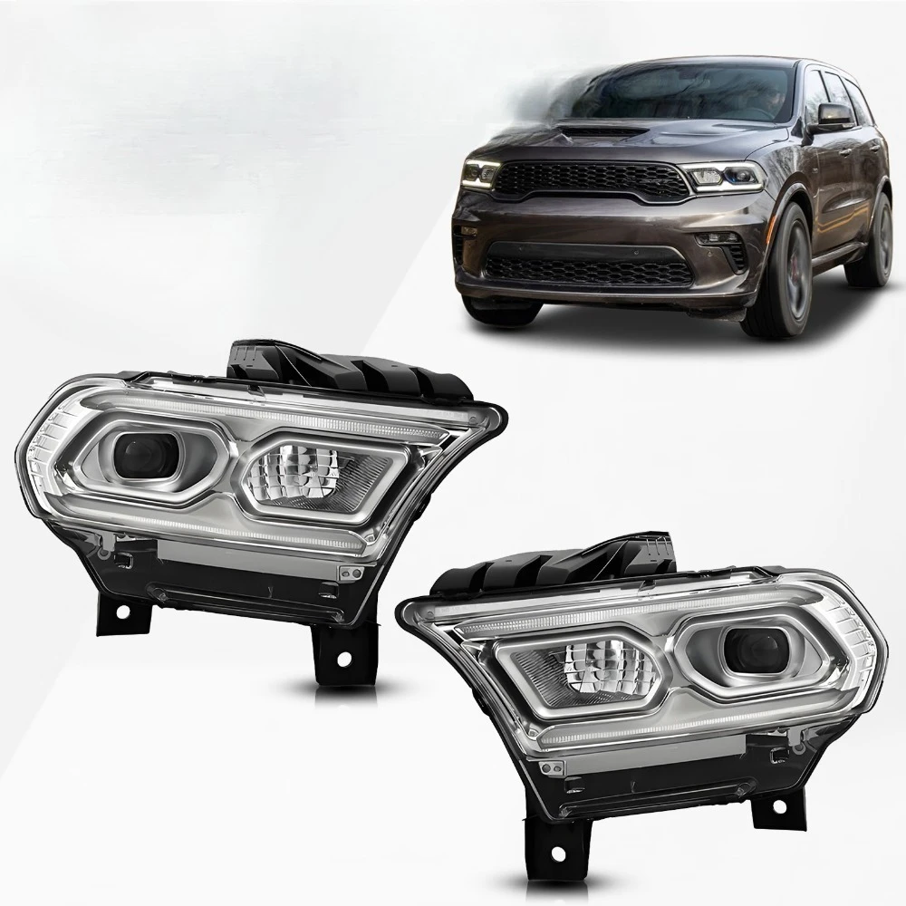 

Для Dodge Durango 2021-2025: хромированные полностью светодиодные фары без AFS, левая+правая пара