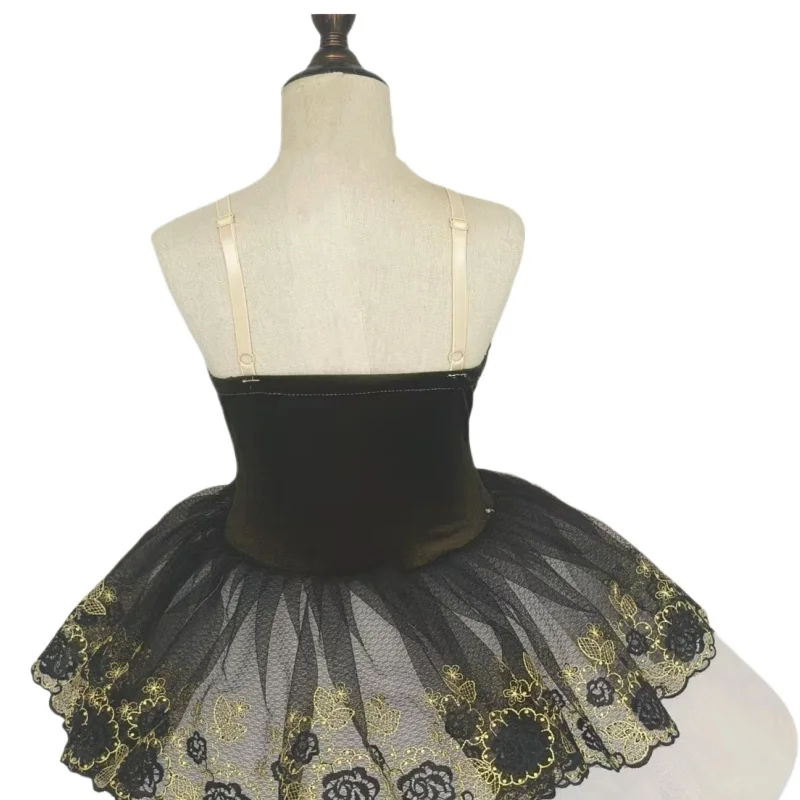 Tutú para niños, disfraz de actuación de Cisne pequeño, falda tutú con tirantes verde oscuro para niñas, disfraz de actuación, tutú de ballet