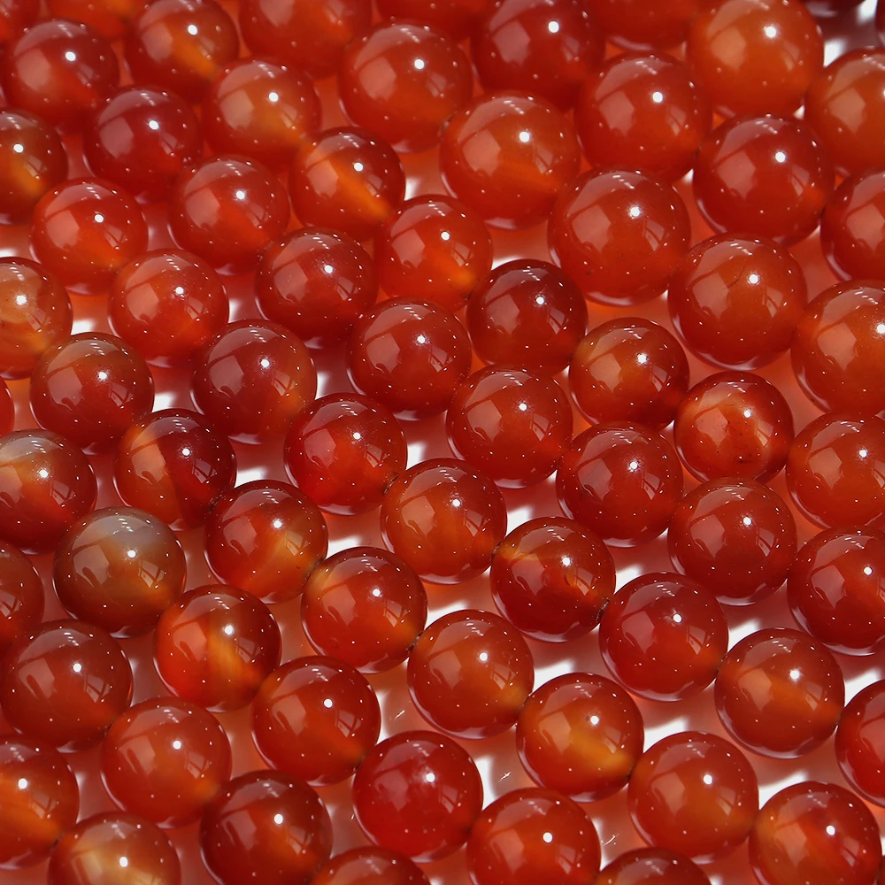 1 Strand Red Carnelian Agate Natural Stone Beads For Jewelry Making  4/6/8/10/12mm Round Loose Beads DIY Bracelets Findings