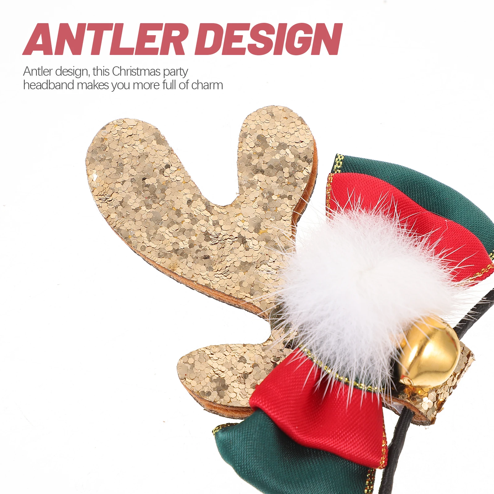 

Sparkle Antler Headband Christmas Hair Band Festival Party Accessory Cosplay Costume Headdress Lightweight Fabric