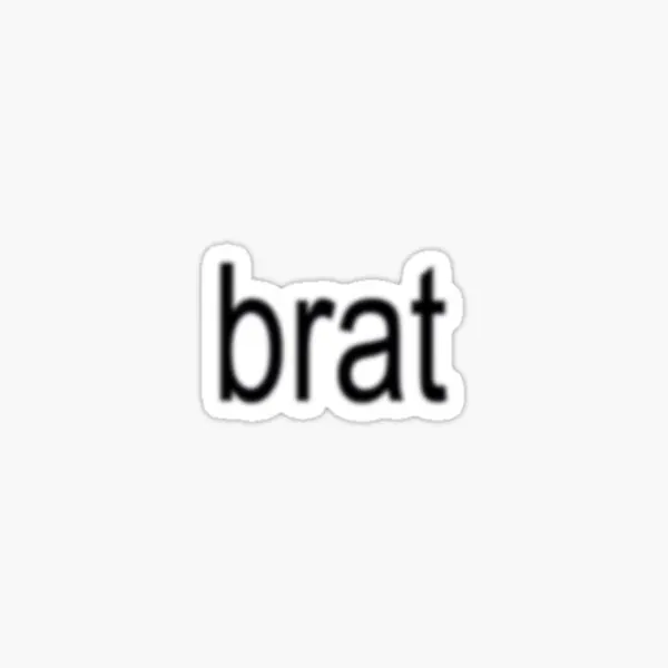Brat Black  5PCS Stickers for Kid Art Stickers Print Cartoon Water Bottles Wall Home Bumper Background Car Funny Cute Window