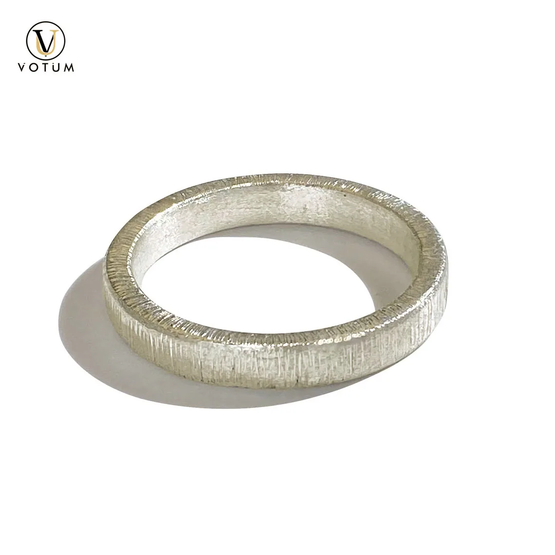 Anillo de plata de ley 925 de la marca Votum, para el dedo meñique, unisex, para mujer, talla pequeña, anillos de plata 925 con acabado cepillado, regalo de la suerte para hombre, joyería fina de estilo minimalista.