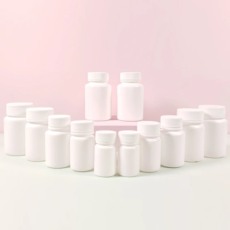 50PCS 15ml 20ml 30ml 50ml 60ml 100ml Empty Plastic Pills Bottles Wide Mouth Round Sample Solid Powder Liquid Storage Containers view 4
