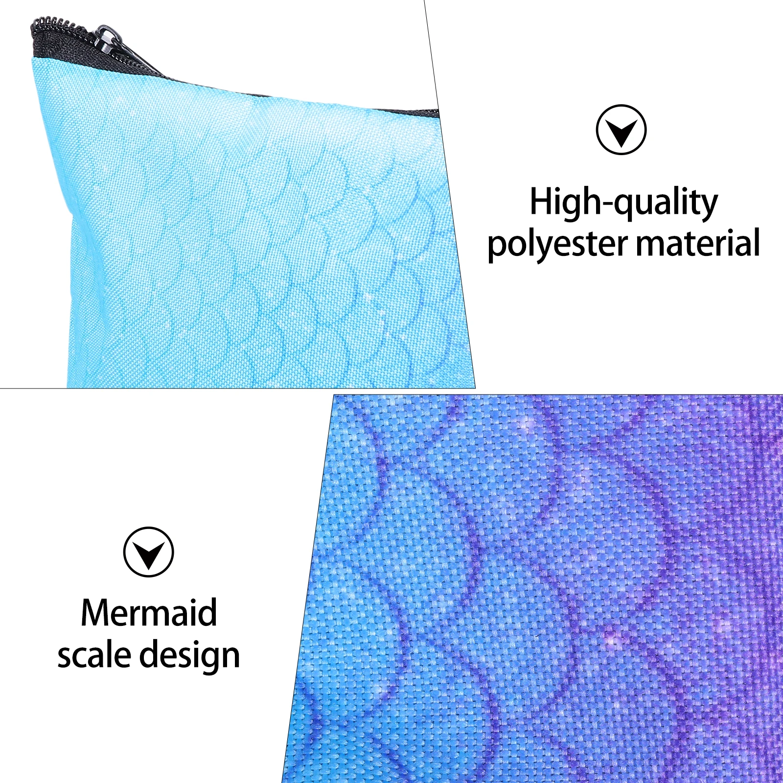 

Mermaid Scale Makeup Bag Large Capacity Travel Toiletries Organizer Girls Polyester Storage Bag Lightweight Durable Compact