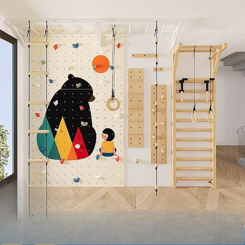 Pared de escalada divertida Pared de escalada interior para niños Jardín de infantes Ejercicio físico Estructura de escalada al aire libre