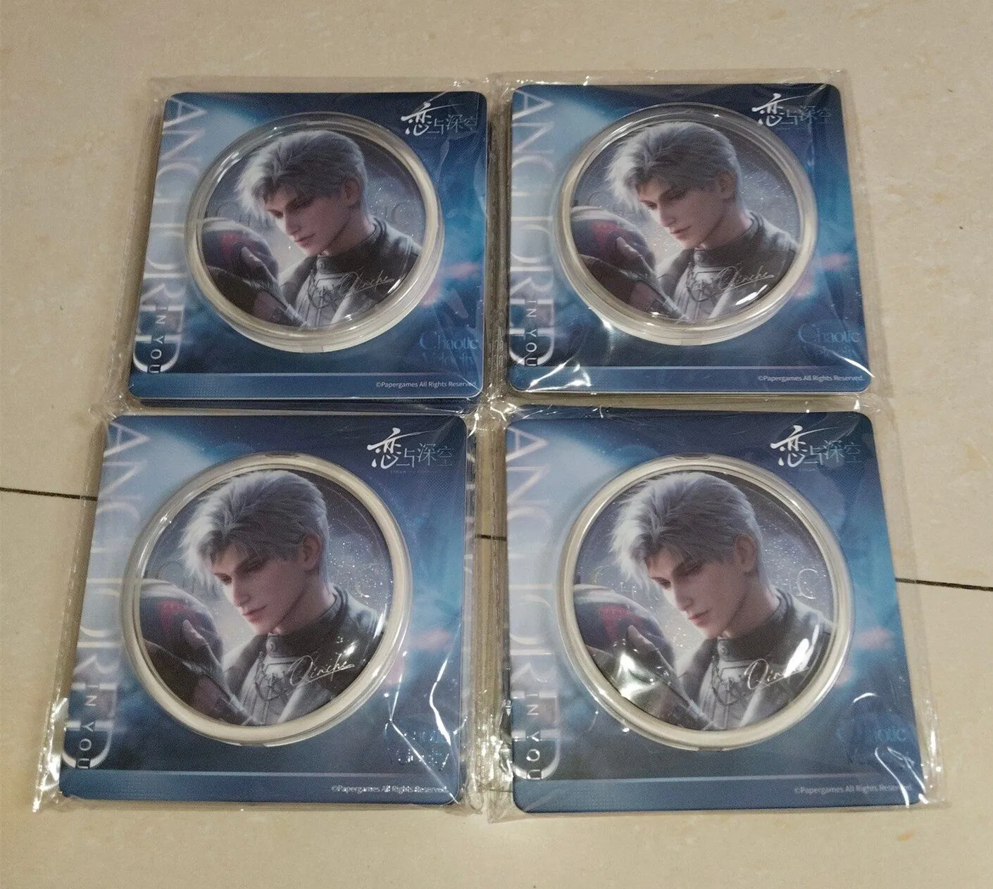 In Stock Official Sylus Love and Deepspace Rafayel Caleb  Zayne Anchored in You Series Badge Stand  Painting Ornament Anime Game