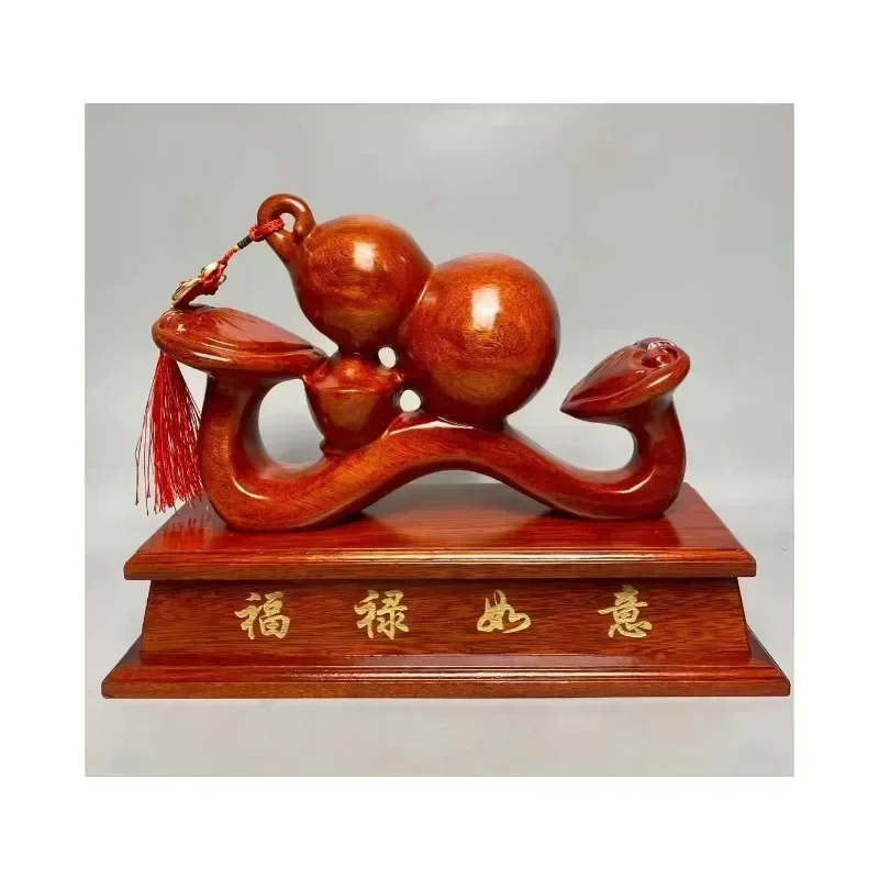 Ruyi Lucky Gourd Statue Home Decorations Good Fortune Wood Auspicious Ornaments