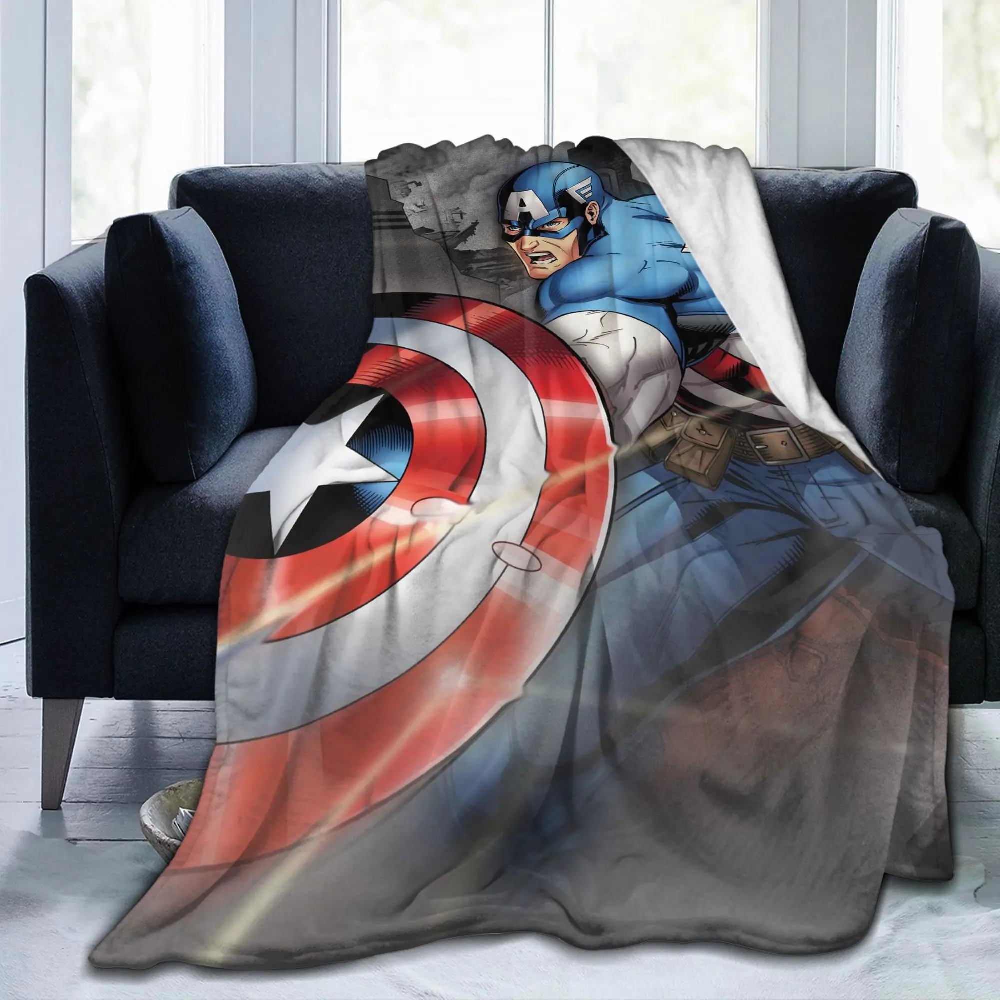 

Одеяла «Капитан Америка» с дефлекцией атак, фланелевое мягкое одеяло Dinesy для путешествий в самолете, коврик для кровати