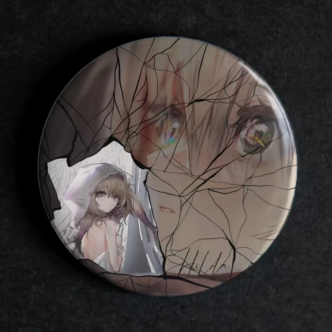 Arknights Fan Made High Gloss Double Flash Reflective Badges Nice Priestess Decorative Pin Brooch Collectible Gifts wholesale