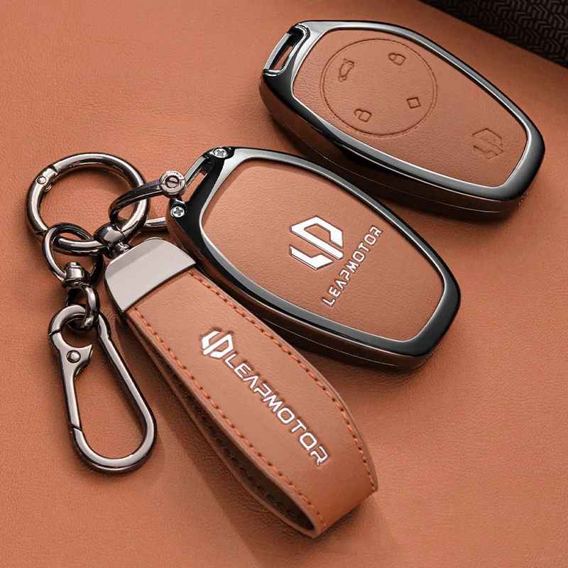 

Zinc Alloy Car Key Case Fob for Leapmotor T03 Accessories Leap Motor 2026 Keychain Remote Decoration Cover Shell Housing Ring